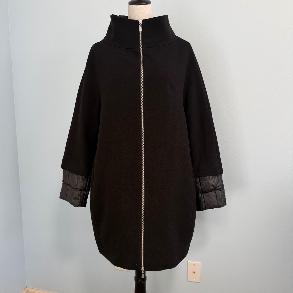 Soft Surroundings Gorgeous 3 In 1 Black Lined Zippered Coat Jacket Size L‎